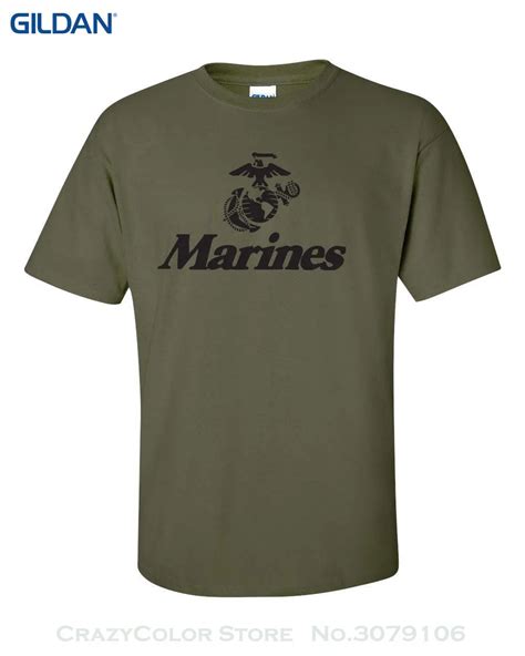 Gildan Short Sleeve O Neck Cotton Tshirt Marine Corps Us United States Marines Usmc Military