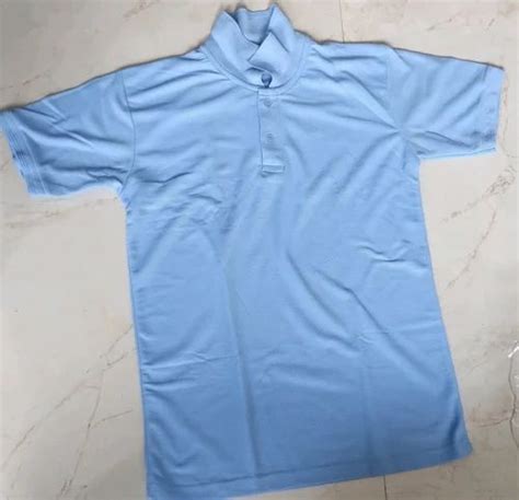 Plain 220 Gsm Light Blue Men Polo Cotton T Shirt At Rs 220 Piece In