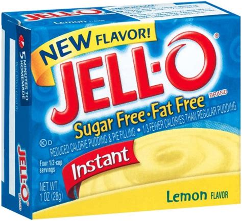 Jell-O Sugar-Free Instant Pudding & Pie Filling, Lemon, 1-Ounce Boxes ...