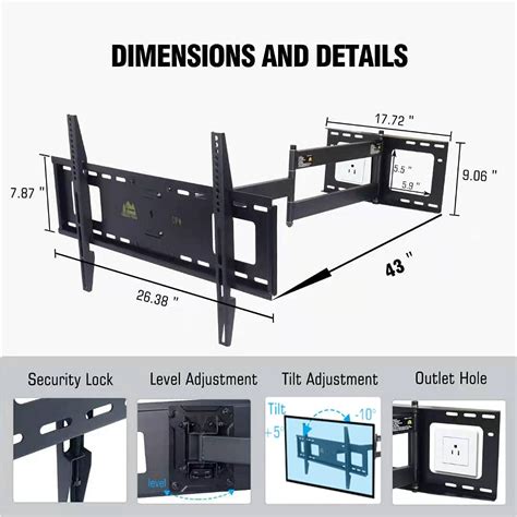 Forging Mount Long Extension Tv Mount Full Motion Wall Bracket With 42