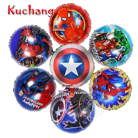 10pcs Lot 18inch Super Hero Balloons Avengers Spiderman Batman Foil