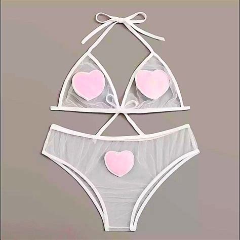 Intimates Sleepwear Fur Heart Lingerie Set Poshmark