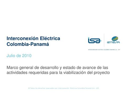 PPT Interconexión Eléctrica Colombia Panamá PowerPoint Presentation