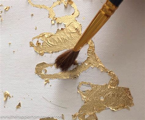 Diy Gold Leaf Canvas Gold Leaf Diy Gold Leaf Art Gold Foil Art