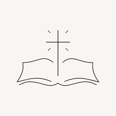 Christian bible book, minimal line | Premium Vector - rawpixel