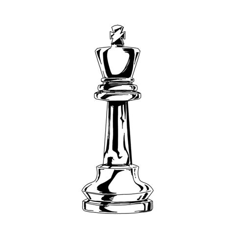 A Black And White Drawing Of A Chess Piece