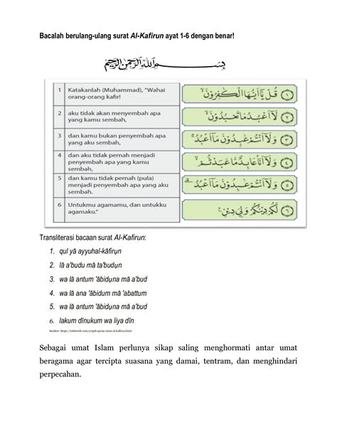 Detail Surat Al Kafirun Ayat 1 6 Koleksi Nomer 24