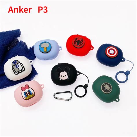 Cartoon Marvel Earphone Case For Anker Soundcore Life P3 Soft Silicone