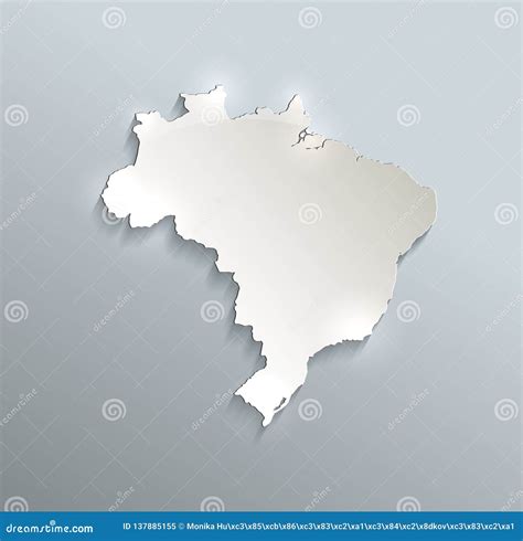 Papel Blanco Azul D De La Tarjeta Del Mapa Del Brasil Ilustraci N Del