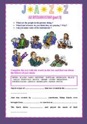 An Introduction To Jazz Part Esl Worksheet By Flo