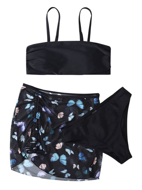 Gyratedream Y Girl S Piece Swimsuits Solid Color Bikini Bathing Suit With Butterfly