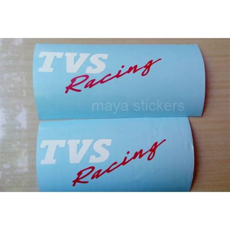 Pair Of 2 Tvs Racing Logo Stickers For Apache Helmets And Other Tvs