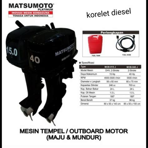 Jual Mesin Perahu Boat Tempel Mob J Matsumoto Outboard Best Shopee