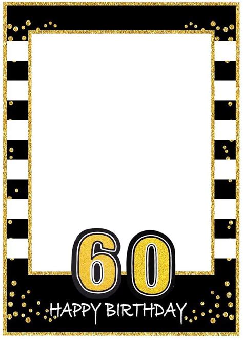 Glittery Th Birthday Selfie Photo Booth Frame Black And Gold Birthday