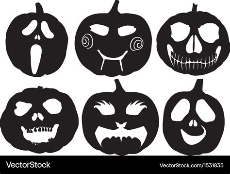 Halloween pumpkin silhouette Royalty Free Vector Image