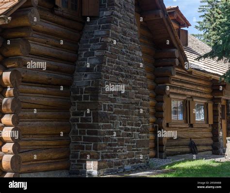 An Historic Log Cabin On The Whyte Museum Property In Downtown Banff