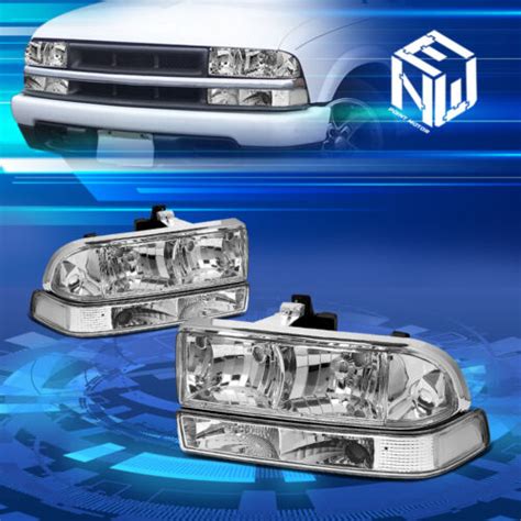 For 98 04 Chevy S10 Blazer Chrome Clear Headlights W Bumper Signal Parking Lamps Ebay