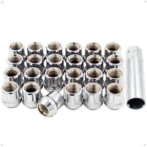 Wheel Accessories Parts Set Of 24 Chrome 12x15 Open End Lug Nuts Small Diameter