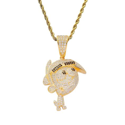 Hip Hop Micro Paved AAA CZ Stone Bling Ice Out Cartoon Character