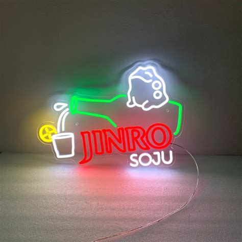 Jinro Soju Neon Light Soju Neon Sign Korean Wall Decor Home Bar Neon