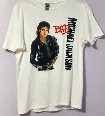 Michael Jackson Bad T Shirt Graphic Tee Album Cover Large MJ Unisex