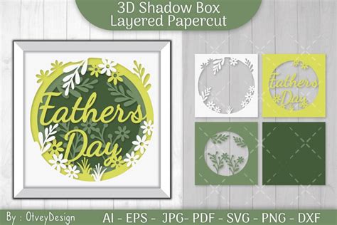 Fathers Day 3d Shadowbox Father Layered Papercut Svg