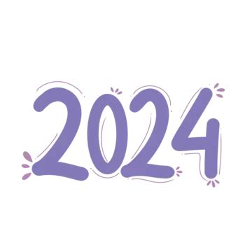 Purple 2024 Year Purple 2024 Year PNG Transparent Clipart Image And