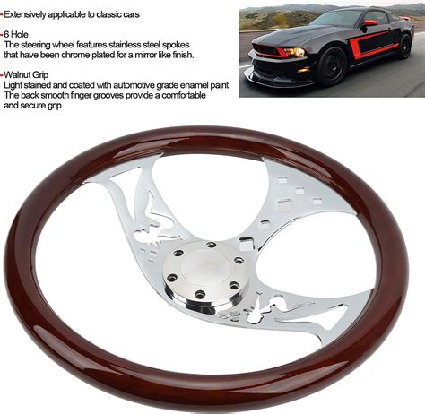 Buy 15in Wood Grain Steering Wheel Classic Steering Wheel With Horn