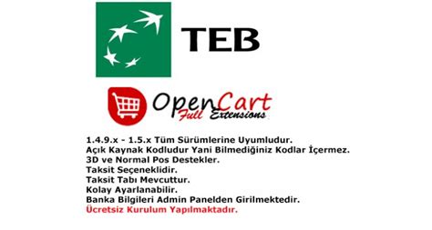 OpenCart TEB Taksitli Sanal Pos