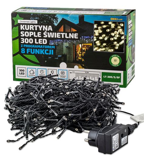 KURTYNA SOPLE 300 LED 15m 8 FUNKCJI TIMER B CIEPŁY LT 300 S 8F X