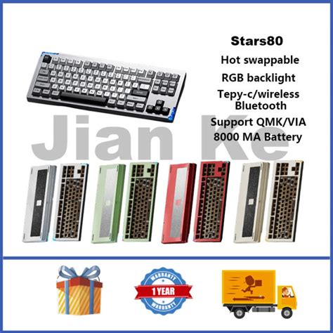 Weikav Stars Aluminum Wireless Mechanical Keyboard Barebone Kit Hot Swappable Rgb Leaf