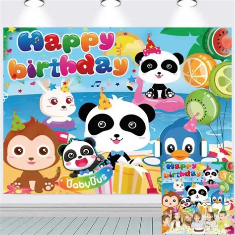 BABYBUS HAPPY BIRTHDAY Backdrop Banner Background Cartoon Party ...