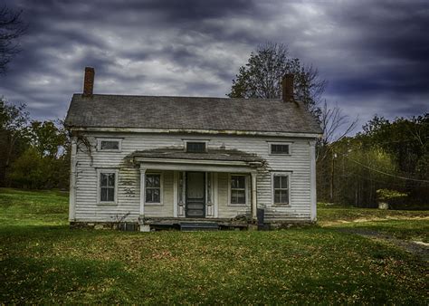 Wallpaper House Fall Abandoned Field Architecture Landscape