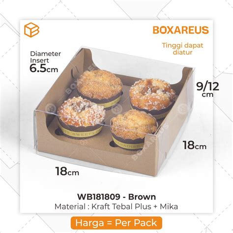 Jual Dus Cupcake Isi 4 Box Packaging Muffin Cake Kemasan Roti Kotak