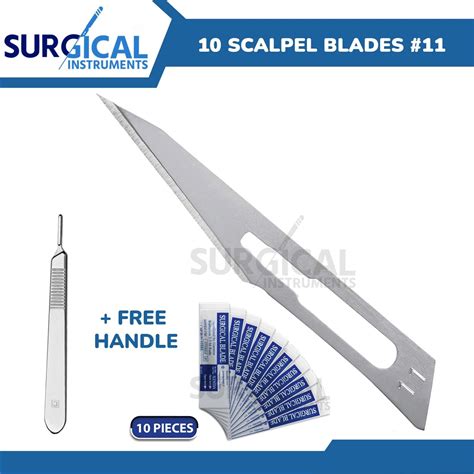 10 Sterile 11 Surgical Blades With FREE 3 Scalpel BP Handle Medical