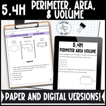 Area And Perimeter Th Grade Staar Teaching Resources Tpt