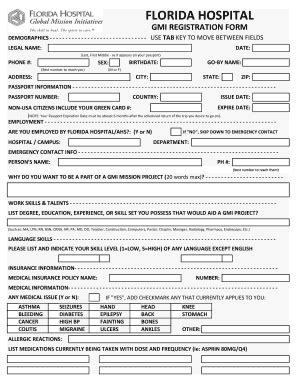 Fillable Online GMI REGISTRATION FORM Fax Email Print PdfFiller