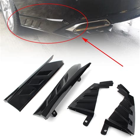 Pcs Abs Car Rear Side Bumper Spoiler Lip Splitter Trim Cover For