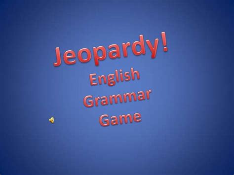 Jeopardy english grammar game