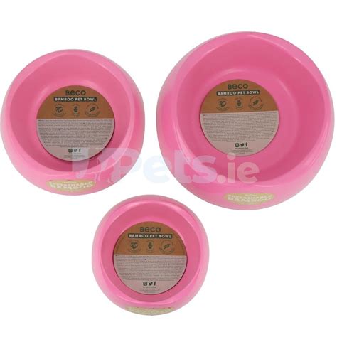 Beco Bamboo Dog Bowl Pink Petsie Ireland