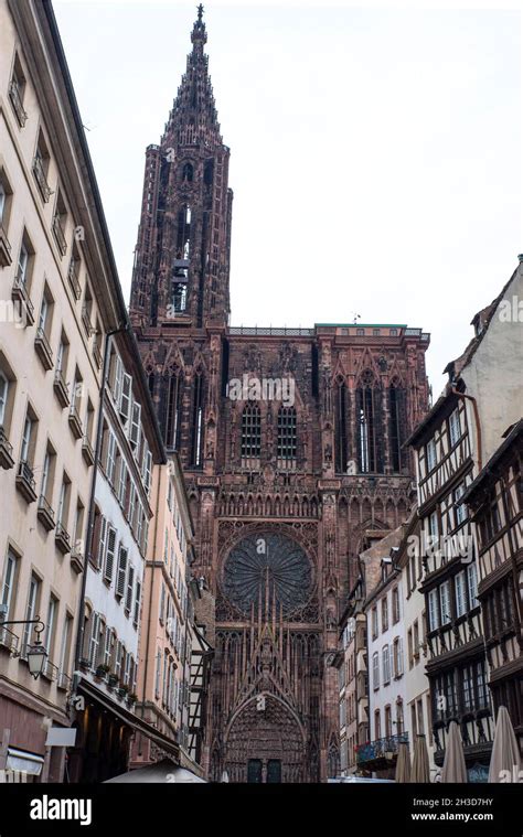 Exterior architecture of the Strasbourg cathedral in France Stock Photo ...