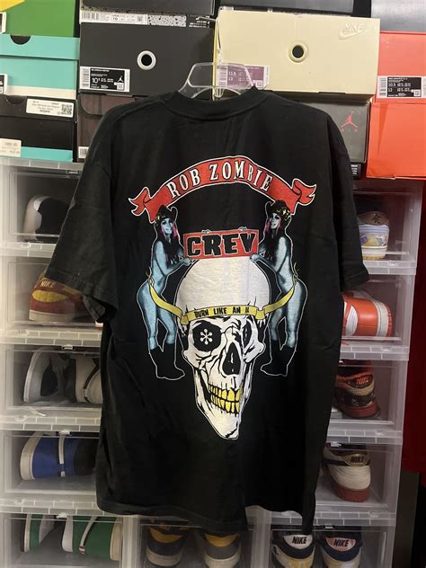 Vintage 1998 Rob Zombie Dragula Horror Crew T Shirt W Gem