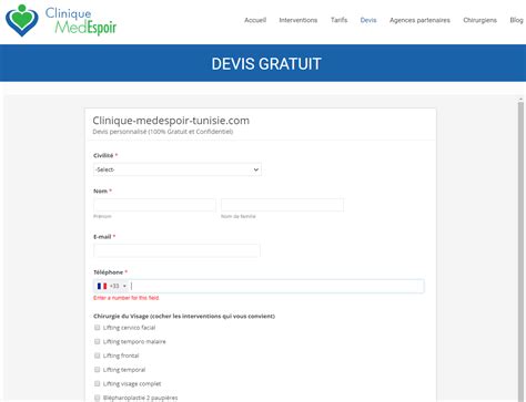 Faire Une Demande De Devis Pour Une Intervention De Chirurgie Esthétique