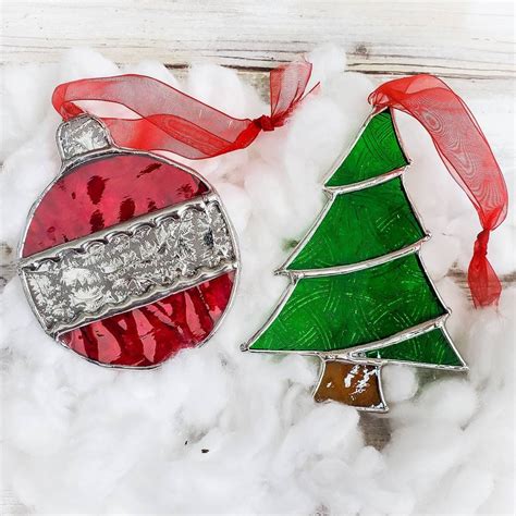 Stained Glass Christmas Decoration Christmas Ornament Glass Ornament Handmade Christmas