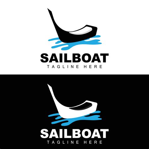 Sailboat Logotraditional Asian Boat Vector Lake Ocean Icon Design