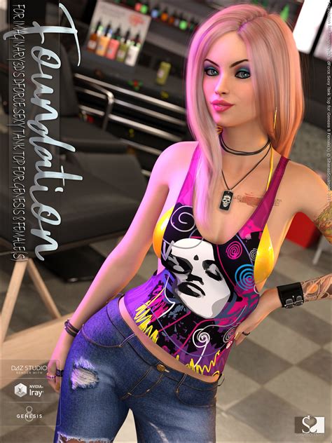 Foundation For Dforce Sexy Tank Top For Genesis 8 Female S 3d Figure