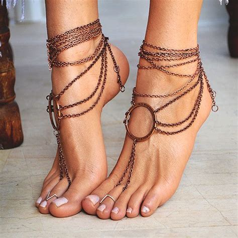 Women Barefoot Sandal Ancient Rome Joyería de pies Sandalias