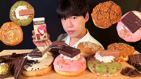 SUB 크리스피크림도넛 먹방 asmr 로아커와의 만남 아주 칭찬해요 Krispy Kream Doughnut MUKBANG