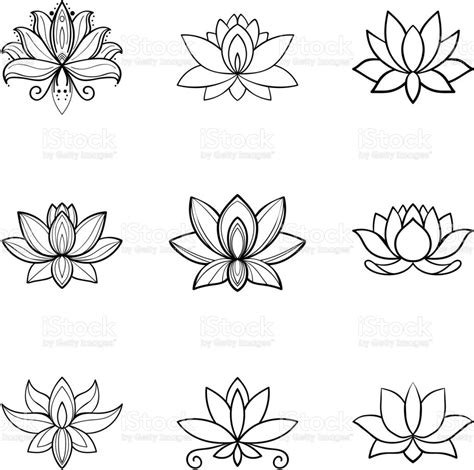 Lotus Flower Outline Tattoo