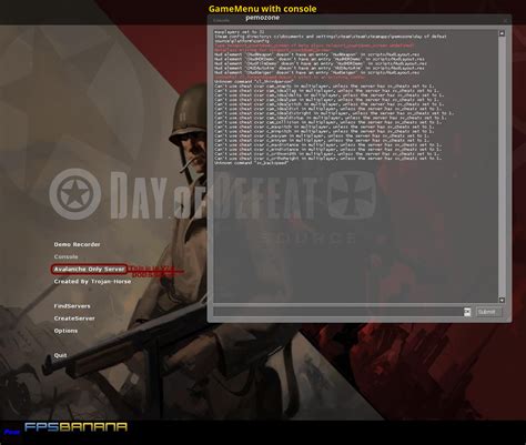 Gamemenu With Console Day Of Defeat Source Mods